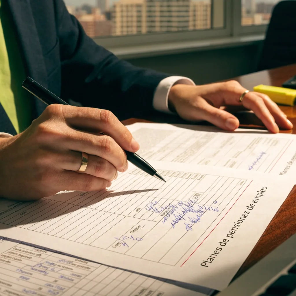 Manos de una persona trabajadora sobre un escritorio junto a una ventana fría